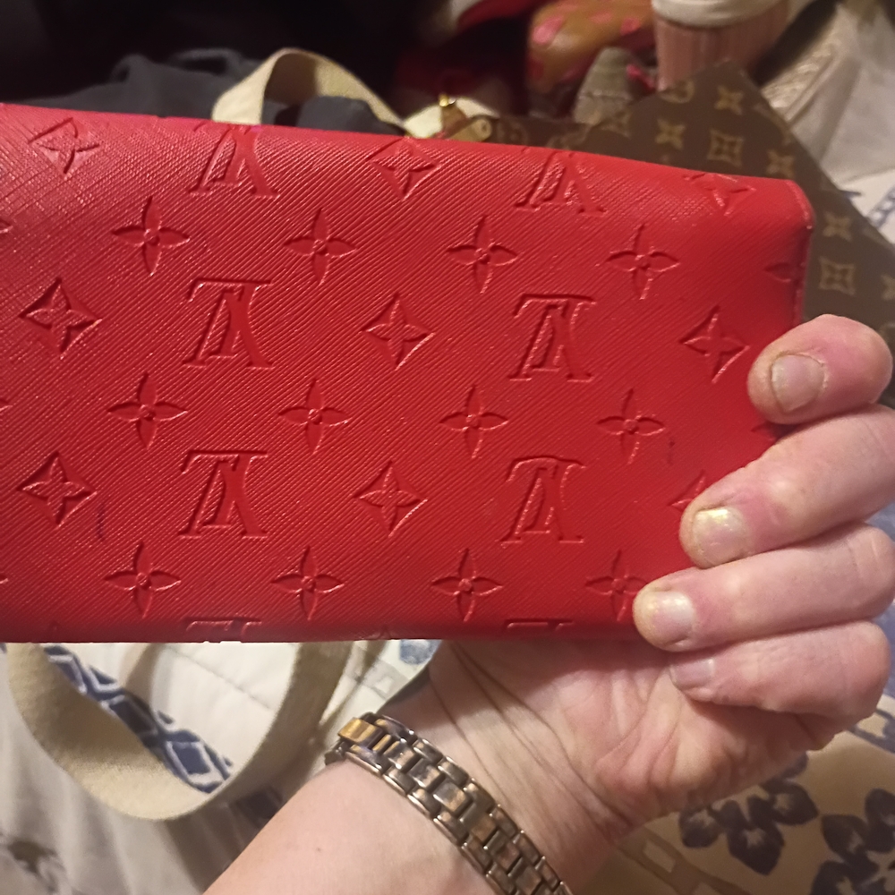 Louis Vuitton Red Embossed Wallet - Picture 3 of 5